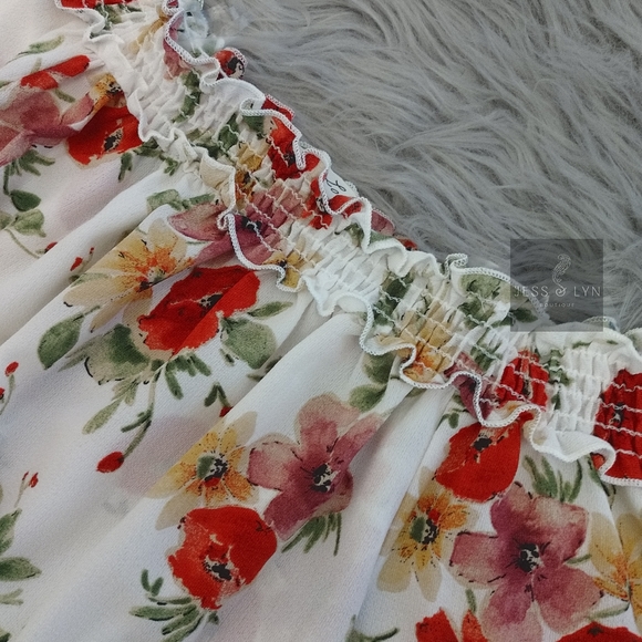 🆕 Floral Bell Sleeve Off Shoulder Boho Top - Picture 8 of 9